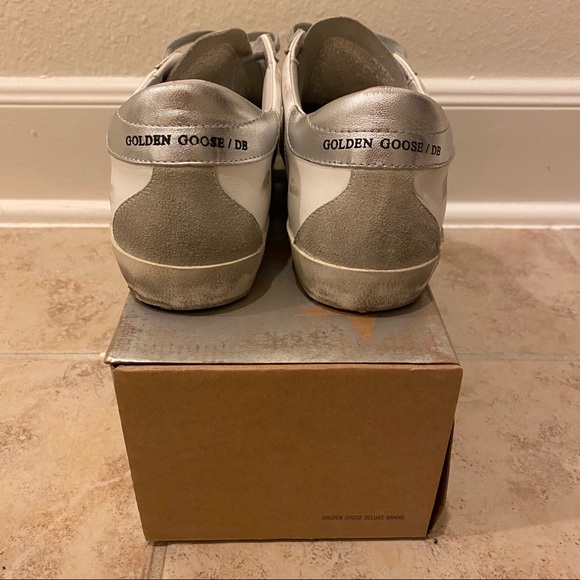 GOLDEN GOOSE SUPERSTAR SNEAKERS WHITE SILVER 38 - Picture 6 of 15